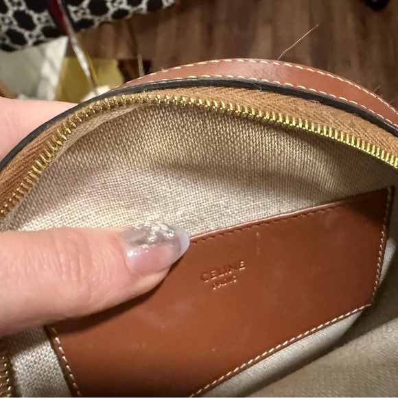 Celine Paris Round Logo Canvas Crossbody Bag - Picture 6 of 8